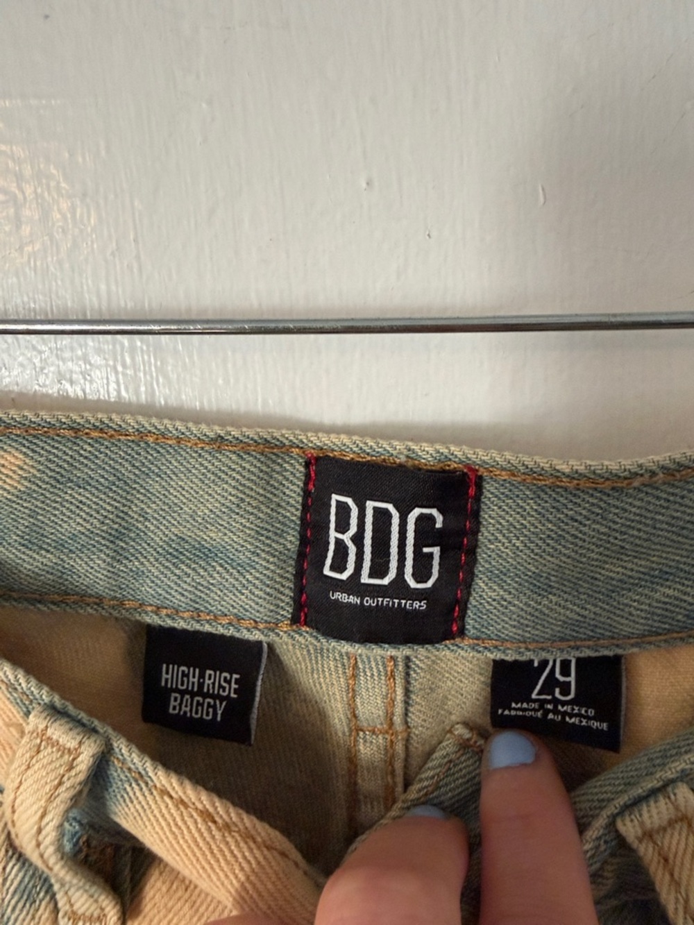BDG High-Rise Baggy Jeans — Olive Green & Tan - Picture 2 of 4